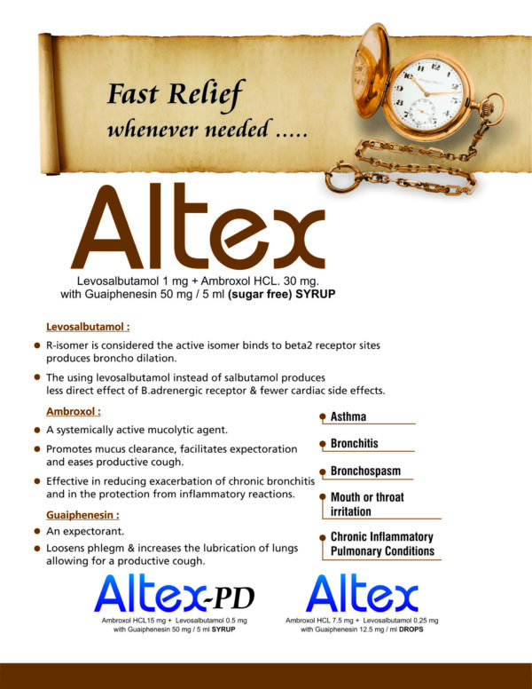 Altex, Allenge India, ALTEXCoughSyrup, BronchitisRelief, MucusClearance, AsthmaCare, CoughTreatment, BreathEasier, COPDManagement
