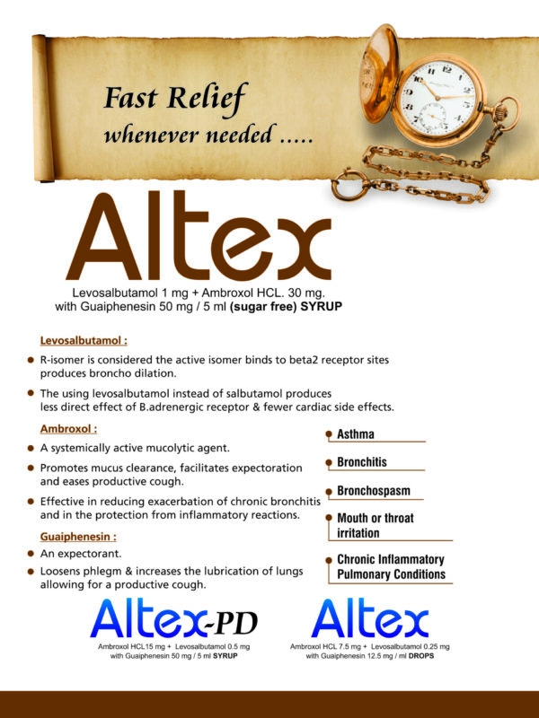 Altex, Allenge India, ALTEXCoughSyrup, BronchitisRelief, MucusClearance, AsthmaCare, CoughTreatment, BreathEasier, COPDManagement
