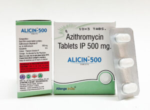 Alicin-100 ,allengeindia, ALICIN (Azithromycin) is a broad-spectrum antibiotic used to treat respiratory infections, skin conditions, and STIs like chlamydia.
