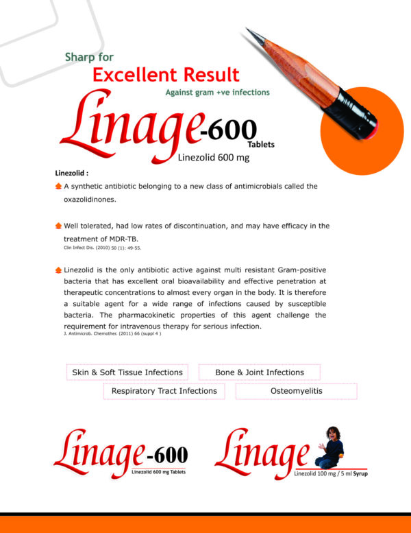 linage,allengeindia, Linezolid antibiotic for resistant bacterial infections