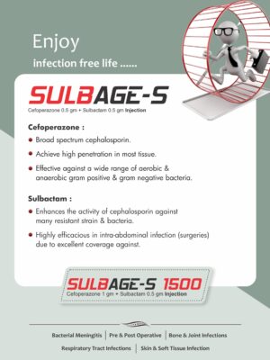 Sulbage-s,allengeindia, Cefoperazone 500 mg + Sulbactum 500 mg, antibiotic, drug products, injectable