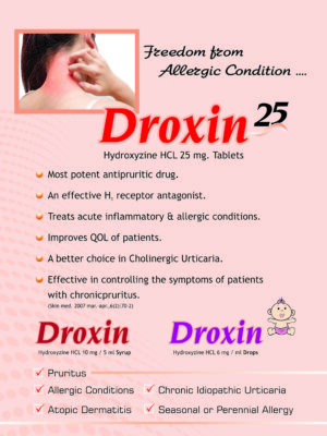 DROXIN, hydroxyzin, allengeindia, allengeindia panchkula, pcd franchise, drop, syrup, tablet