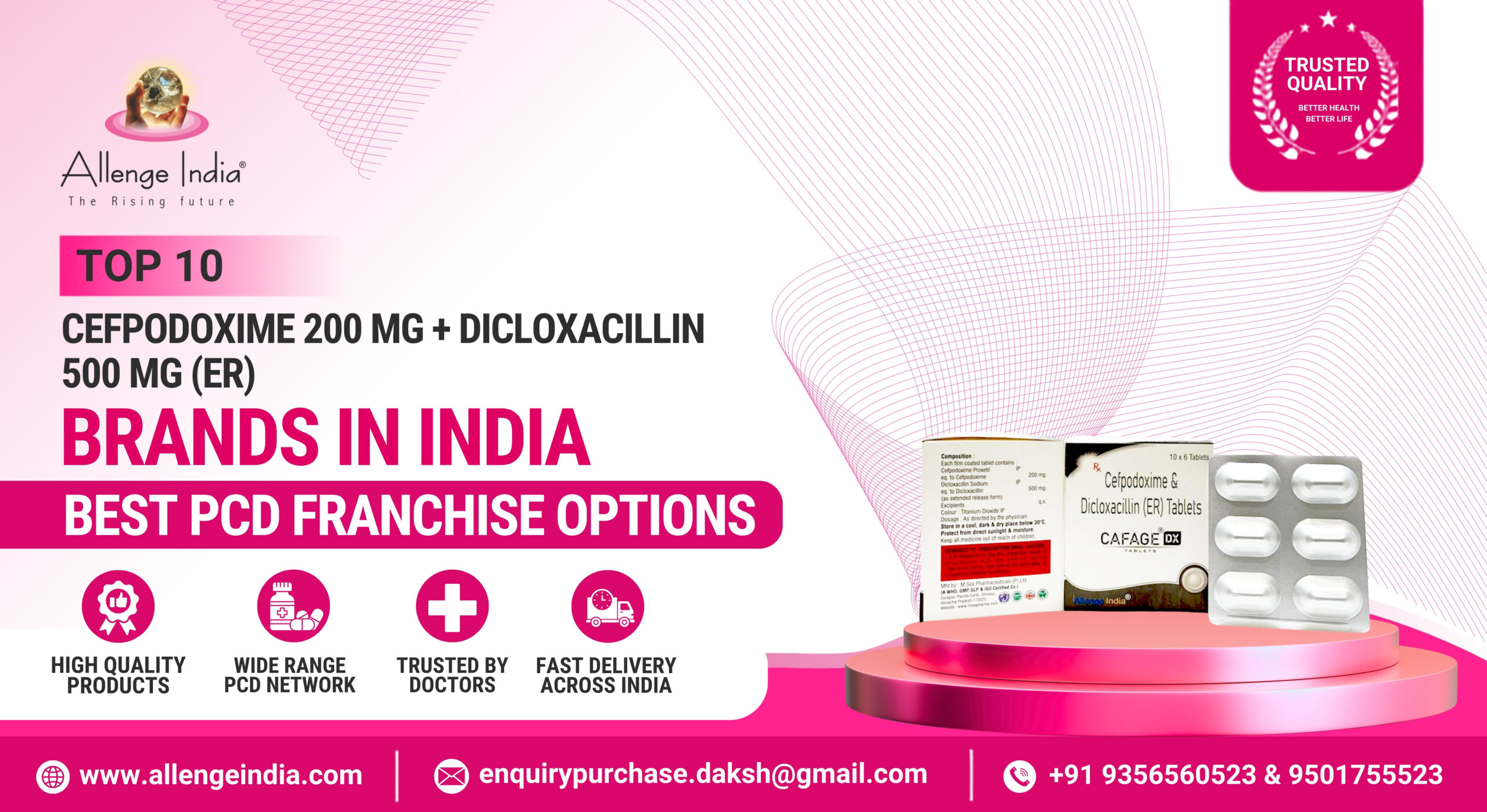 Top 10 Cefpodoxime 200 mg + Dicloxacillin 500 mg (ER) Brands in India (Best PCD Franchise Options)
